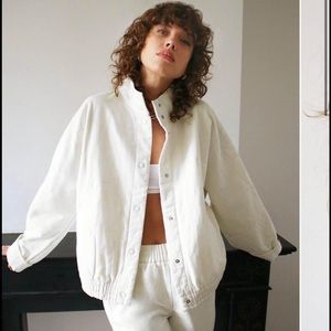 aritzia wilfred bomber white jacket